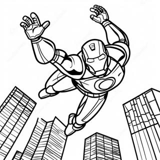 Iron Man Flying In Action Coloring Page 3029-2455