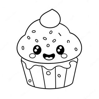 Cute Muffin With Sprinkles Coloring Page 30309-27241