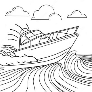 Speed Boat Racing On Waves Coloring Page 30328-27254