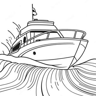 Speed Boat Racing On Waves Coloring Page 30328-27256