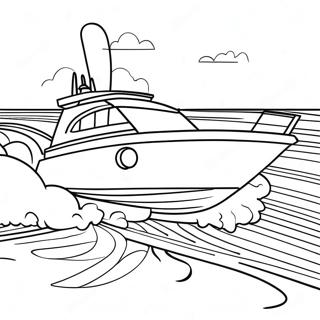 Fast Speed Boat With Sailors Coloring Page 30329-27257