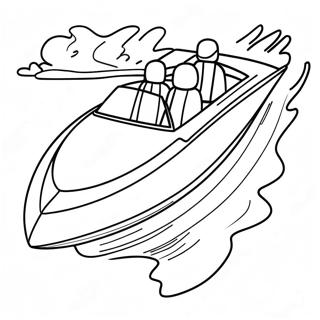 Fast Speed Boat With Sailors Coloring Page 30329-27259