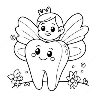 Cute Tooth Fairy Coloring Page 30339-27268