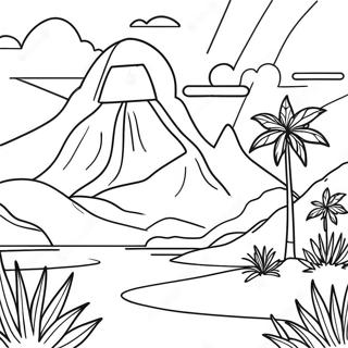 Colorful Venezuela Landscape Coloring Page 30389-27307