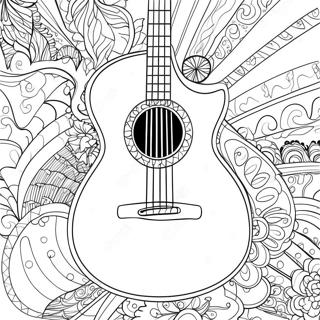 Guitar Coloring Page 3038-2484