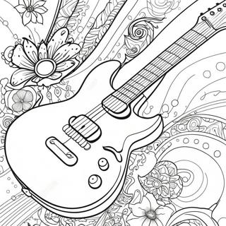 Electric Guitar In Action Coloring Page 3039-2461