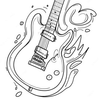 Electric Guitar In Action Coloring Page 3039-2487