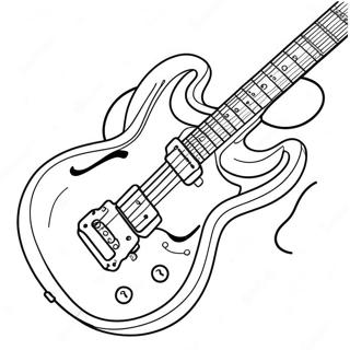 Electric Guitar In Action Coloring Page 3039-2488