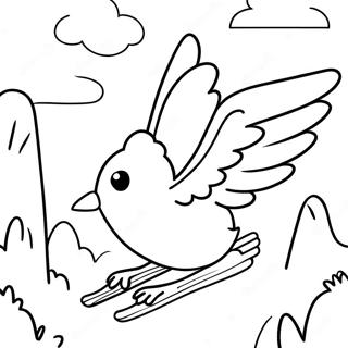 Woodstock Bird Flying Coloring Page 30409-27322