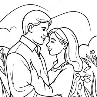 Romantic Couple Coloring Page 30429-27337