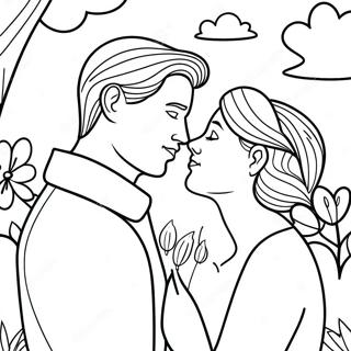 Romantic Couple Coloring Page 30429-27338