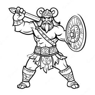 Barbarian King In Battle Coloring Page 30449-27353