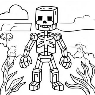 Creepy Minecraft Skeleton Coloring Page 30459-27361