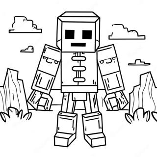 Creepy Minecraft Skeleton Coloring Page 30459-27362