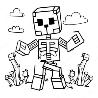 Creepy Minecraft Skeleton Coloring Page 30459-27363