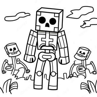 Creepy Minecraft Skeleton Coloring Page 30459-27364