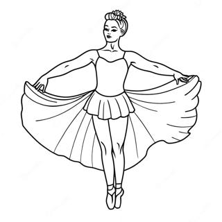 Ballet Dancer In Graceful Pose Coloring Page 30469-27369