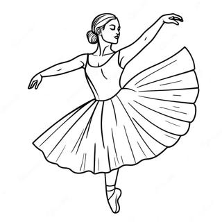 Ballet Dancer In Graceful Pose Coloring Page 30469-27370