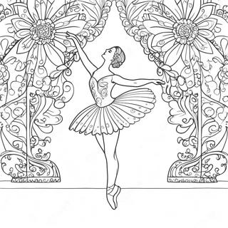 Ballet Dancer In Graceful Pose Coloring Page 30469-27371