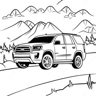 Sporty Suv Driving Through Mountains Coloring Page 30489-27385