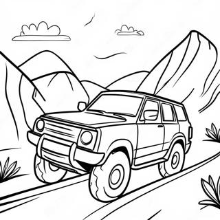 Sporty Suv Driving Through Mountains Coloring Page 30489-27386