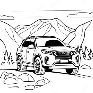 Sporty Suv Driving Through Mountains Coloring Page 30489-27387