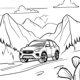 Sporty Suv Driving Through Mountains Coloring Page 30489-27388