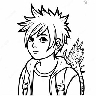 Emo Character With Spiky Hair Coloring Page 3049-2494