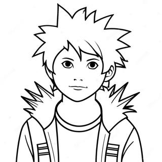 Emo Character With Spiky Hair Coloring Page 3049-2495