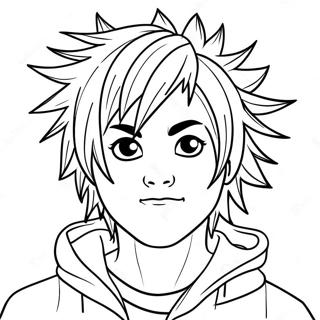 Emo Character With Spiky Hair Coloring Page 3049-2496