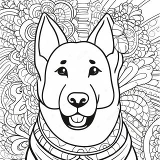 Realistic German Shepherd Portrait Coloring Page 30518-27406