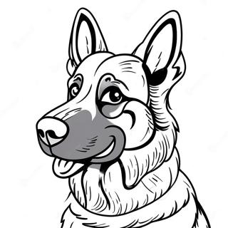 Realistic German Shepherd Portrait Coloring Page 30518-27407