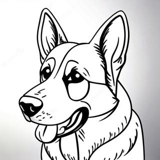 Realistic German Shepherd Portrait Coloring Page 30518-27408