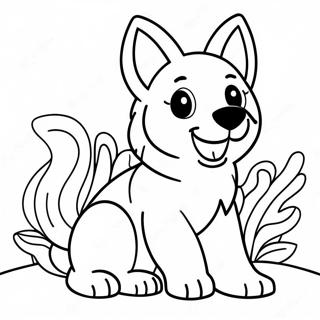 Playful German Shepherd Puppy Coloring Page 30519-27409