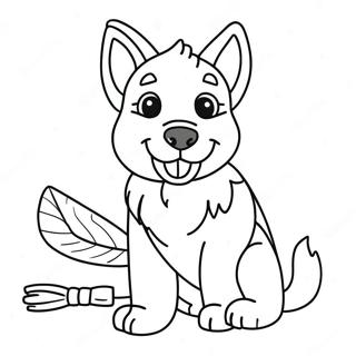 Playful German Shepherd Puppy Coloring Page 30519-27410