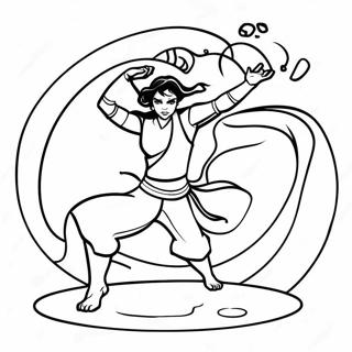 Korra In Her Waterbending Pose Coloring Page 30569-27449