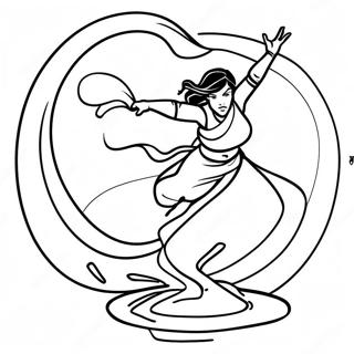 Korra In Her Waterbending Pose Coloring Page 30569-27452