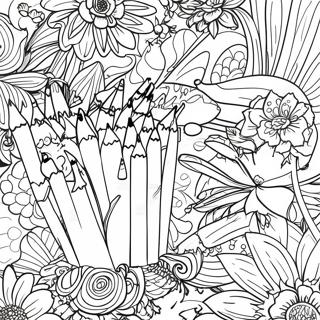 Colorful Pencil Drawing Coloring Page 30589-27467