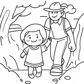 Adventurous Father And Daughter Coloring Page 30629-27497