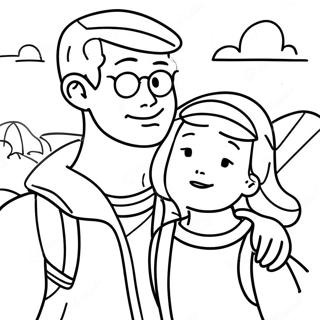 Adventurous Father And Daughter Coloring Page 30629-27499