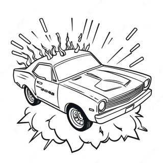 Explosive Demolition Derby Car Coloring Page 30689-27548