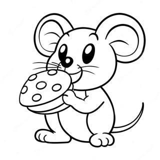 Cheerful Mouse With A Cookie Coloring Page 3069-2512