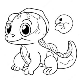 Cute Cartoon Salamander Coloring Page 30709-27563