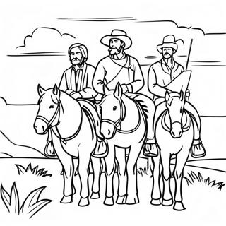 Pioneer Family Journeying West Coloring Page 30729-27578