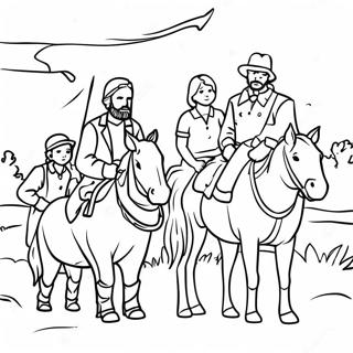 Pioneer Family Journeying West Coloring Page 30729-27579