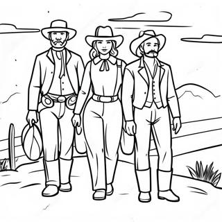 Pioneer Family Journeying West Coloring Page 30729-27580