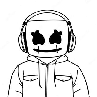 Dj Marshmello With Colorful Headphones Coloring Page 30789-27625