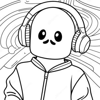 Dj Marshmello With Colorful Headphones Coloring Page 30789-27626