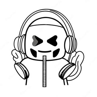 Dj Marshmello With Colorful Headphones Coloring Page 30789-27628