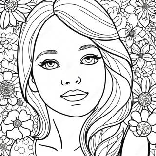 Pretty Girl Coloring Page 3078-2514